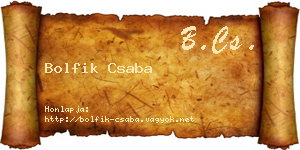 Bolfik Csaba névjegykártya